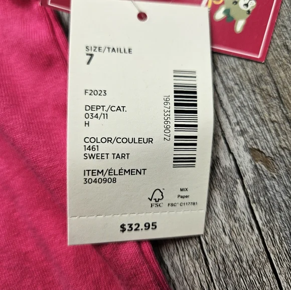 Gymboree Girl's Pink Tshirt Size 7 NEW French Bulldog Wearing Backpack - Picture 4 of 5